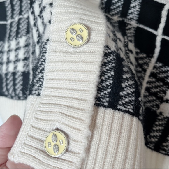 New Barrie Checked 100% Cashmere Cardigan Women Size M NWOT - Picture 8 of 17